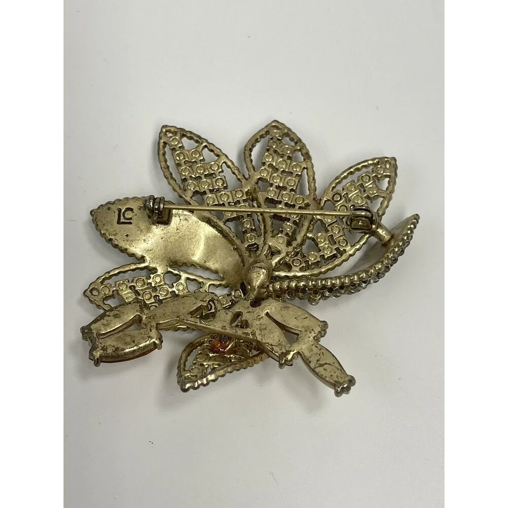 Vintage Liz Claiborne Rhinestone Beaded Brooch